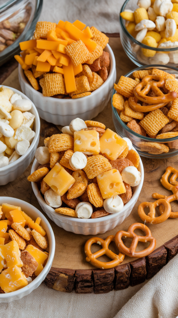a photo of a variety of cheese chex mix ZH5gnCEKRVuJfDYJiuYkaw oGH 0jS2RSaHuyuR7o98yg