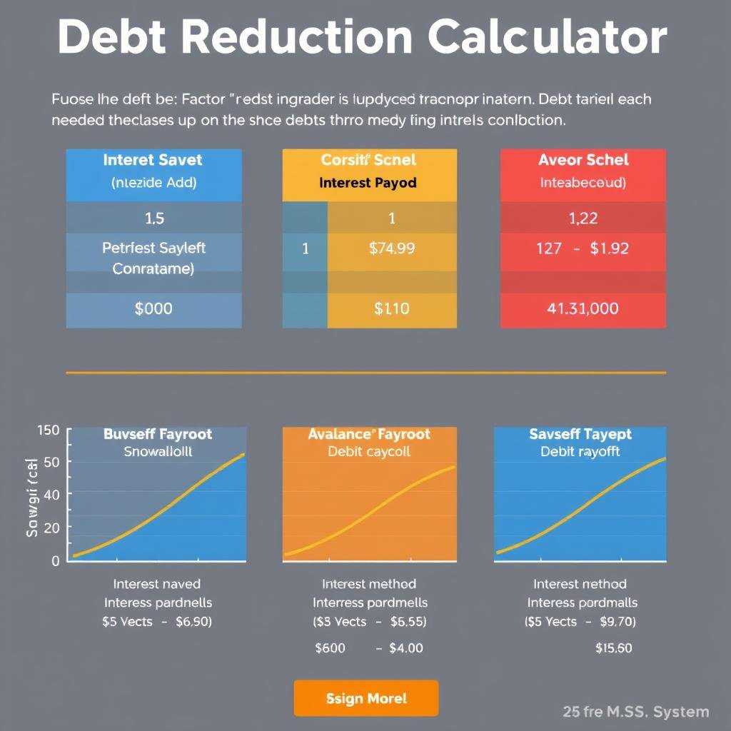 Debt reduction calculator from the M.S.S. System showing payment strategies