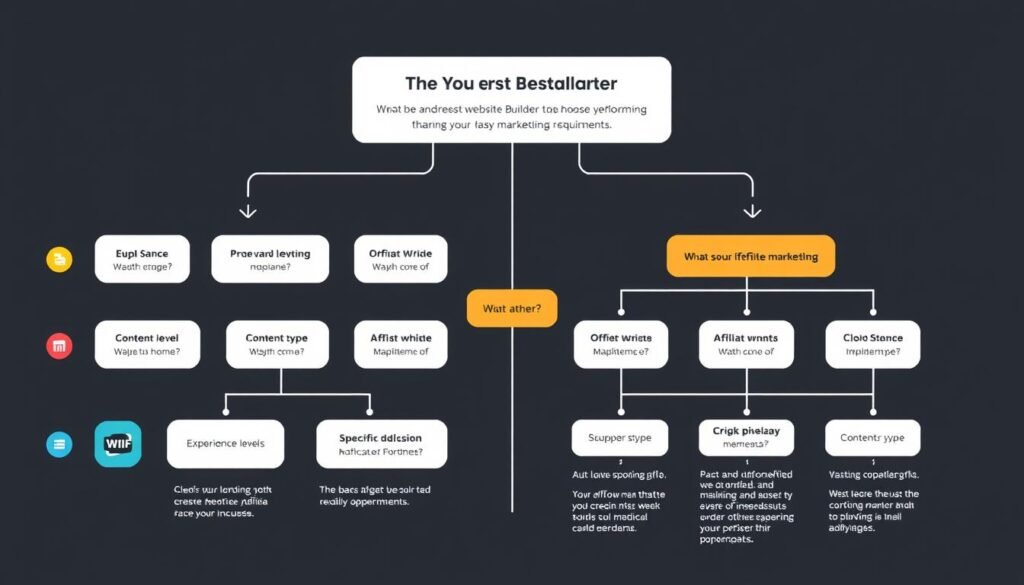 Decision flowchart for choosing the best website builder for affiliate marketing