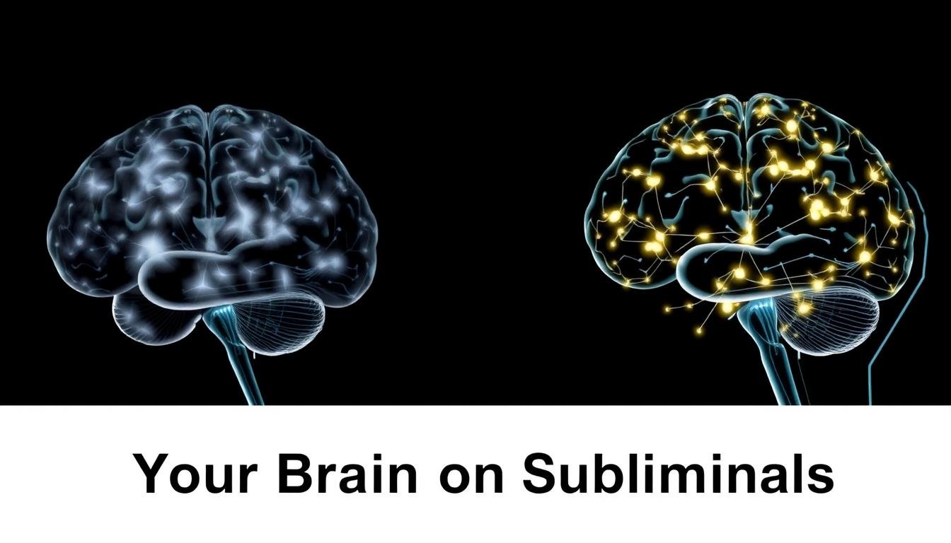 Side-by-side brain scans showing increase intelligence subliminals effects