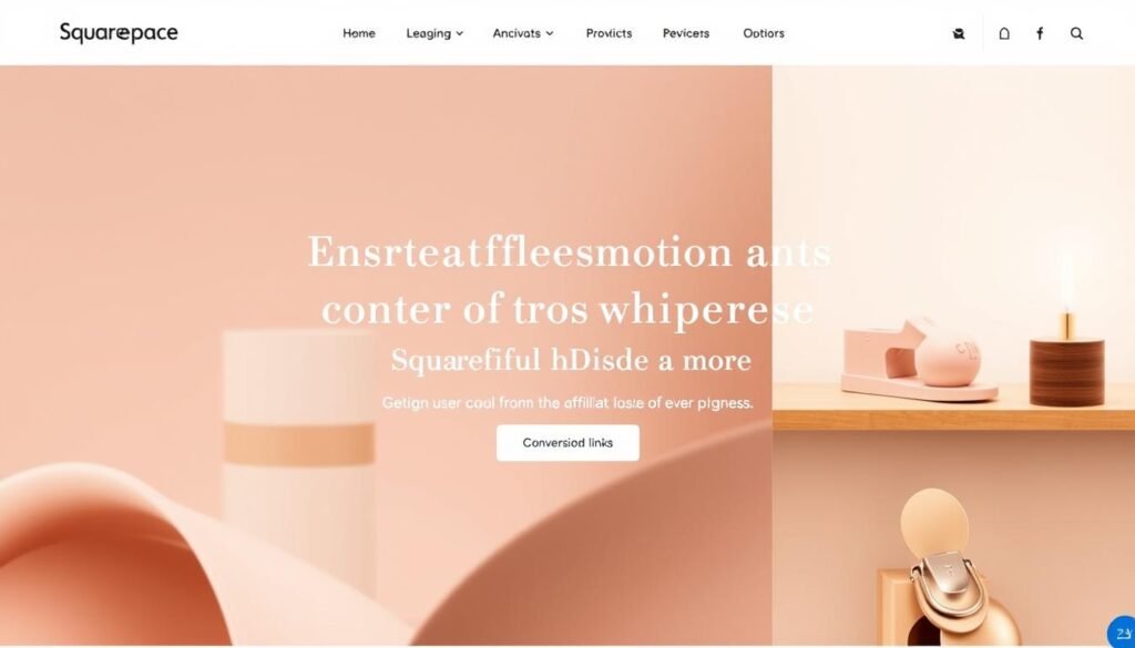 Squarespace affiliate website with beautiful product showcase design
