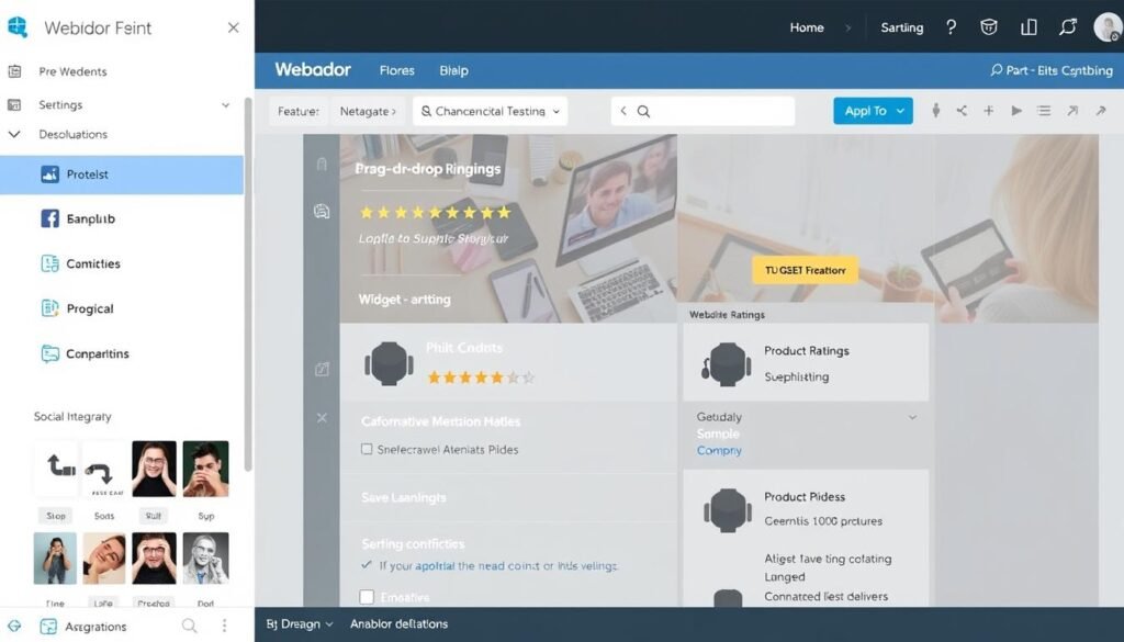 Webador quick setup interface for affiliate marketing websites