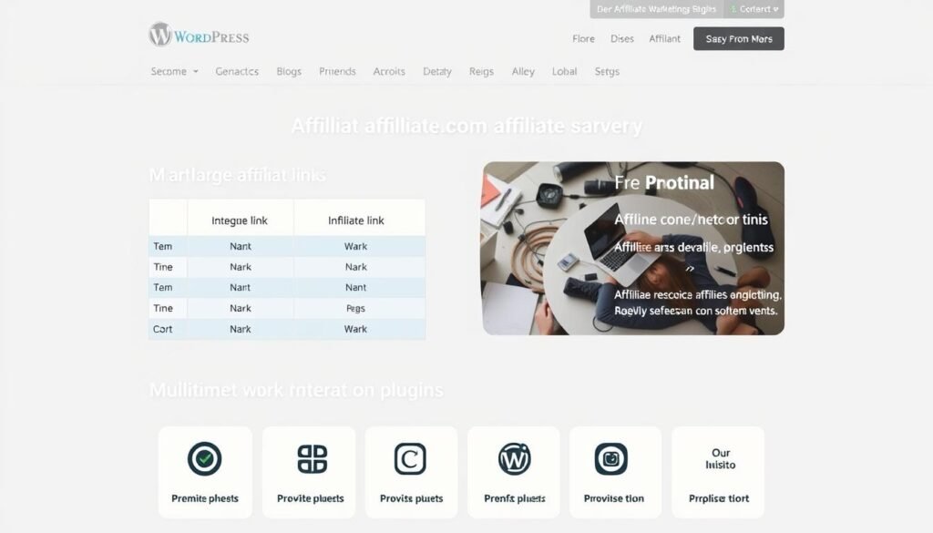 WordPress.com affiliate website with product comparison tables and affiliate links