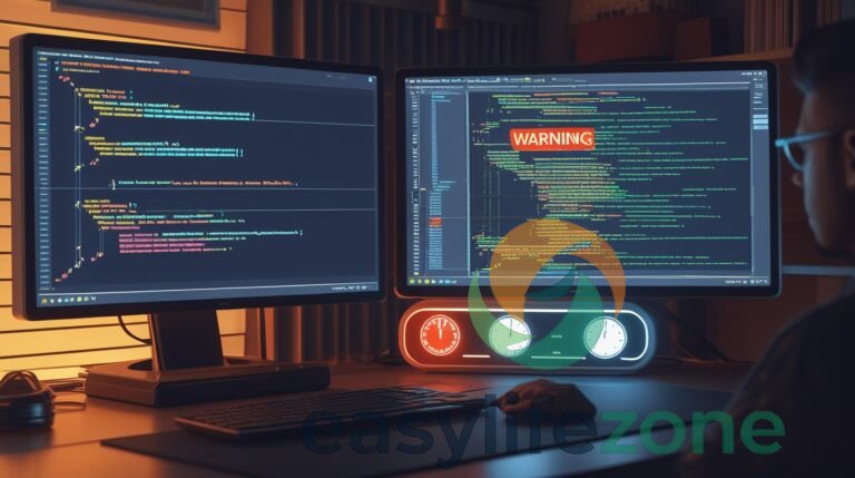 Leonardo Phoenix 10 A developers desk with two monitors On the 1