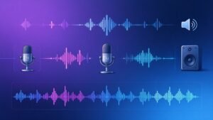 ElevenLabs vs Murf AI voice synthesis comparison sound waves